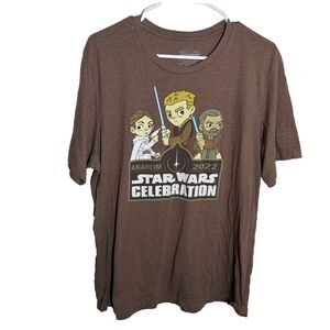 Star Wars Celebration T-Shirt Men's XL Brown 2022 Anaheim Crew Neck